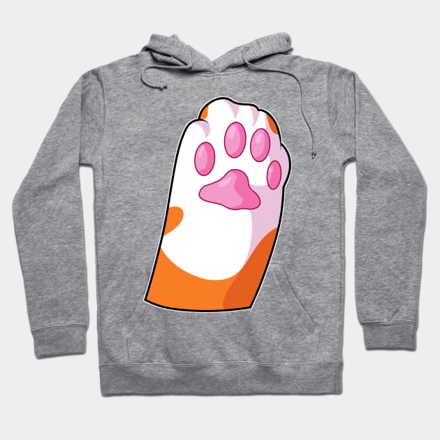 cute little orange cat's paw saying hello! Hoodie by mayupaint